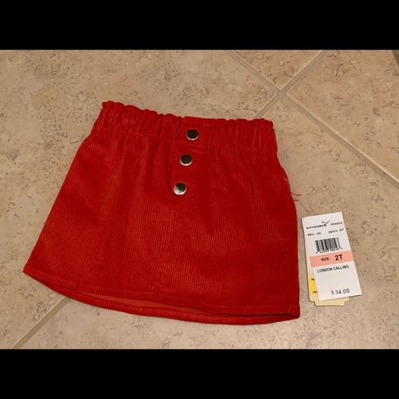 NWT Gianni Bini orange corduroy mini skirt toddler - Picture 2 of 2